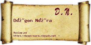 Dégen Nóra névjegykártya