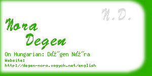 nora degen business card